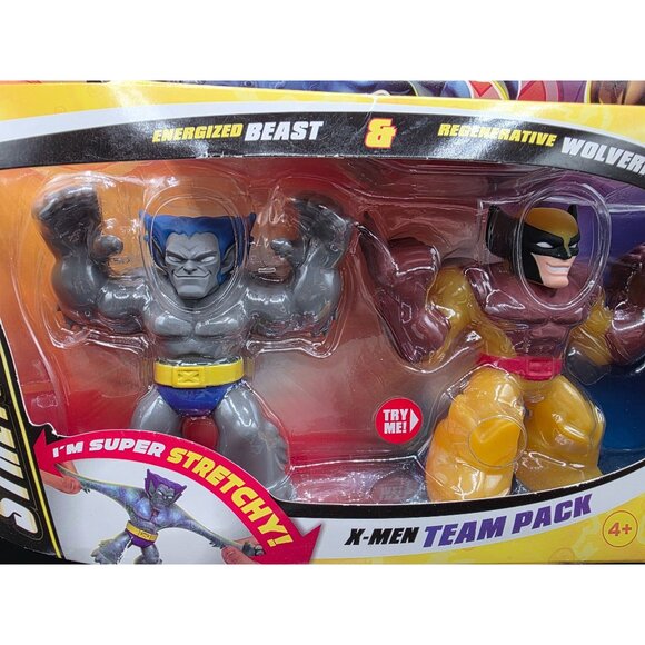 Heroes Of Goo Jit Zu X-Men 97 Stretchy Heroes Team Pack With Energized Beast & R - Picture 2 of 5